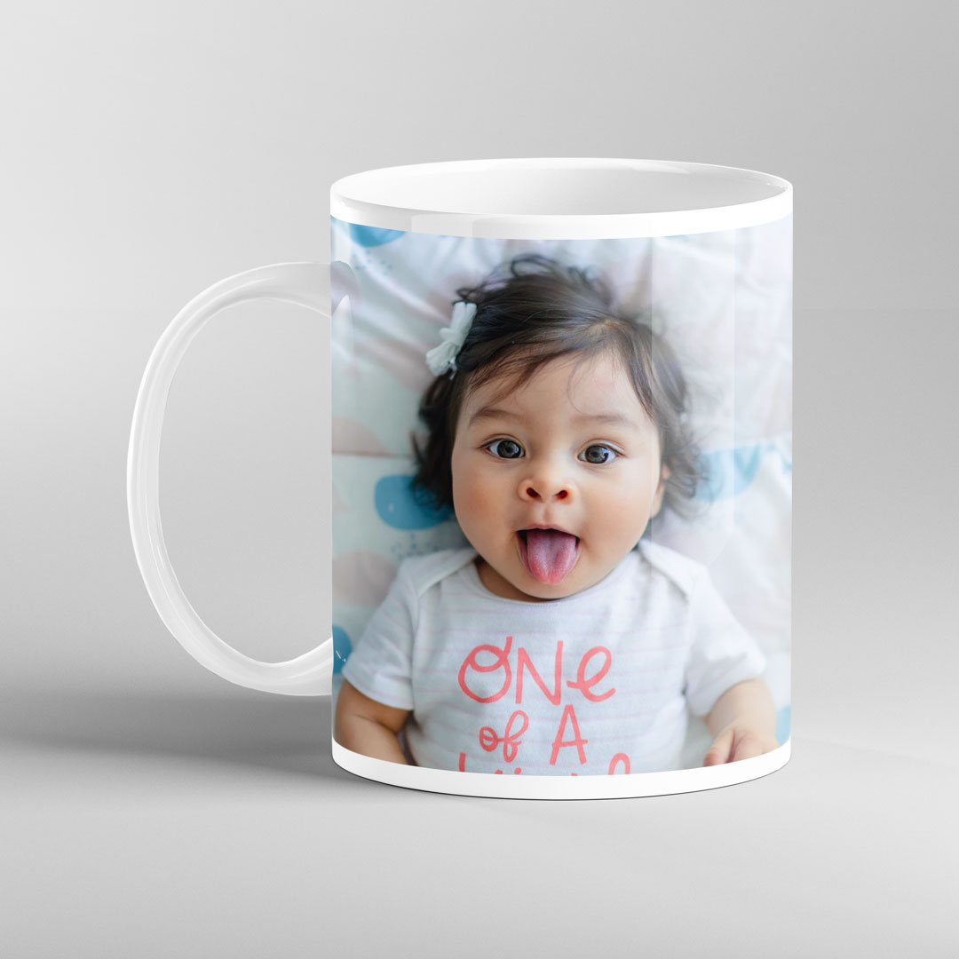 Memorable sips with customized photo mugs, perfect baby shower gifts