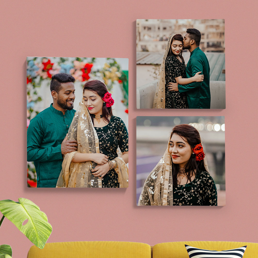 Portrait collage of couple for wedding gift idea