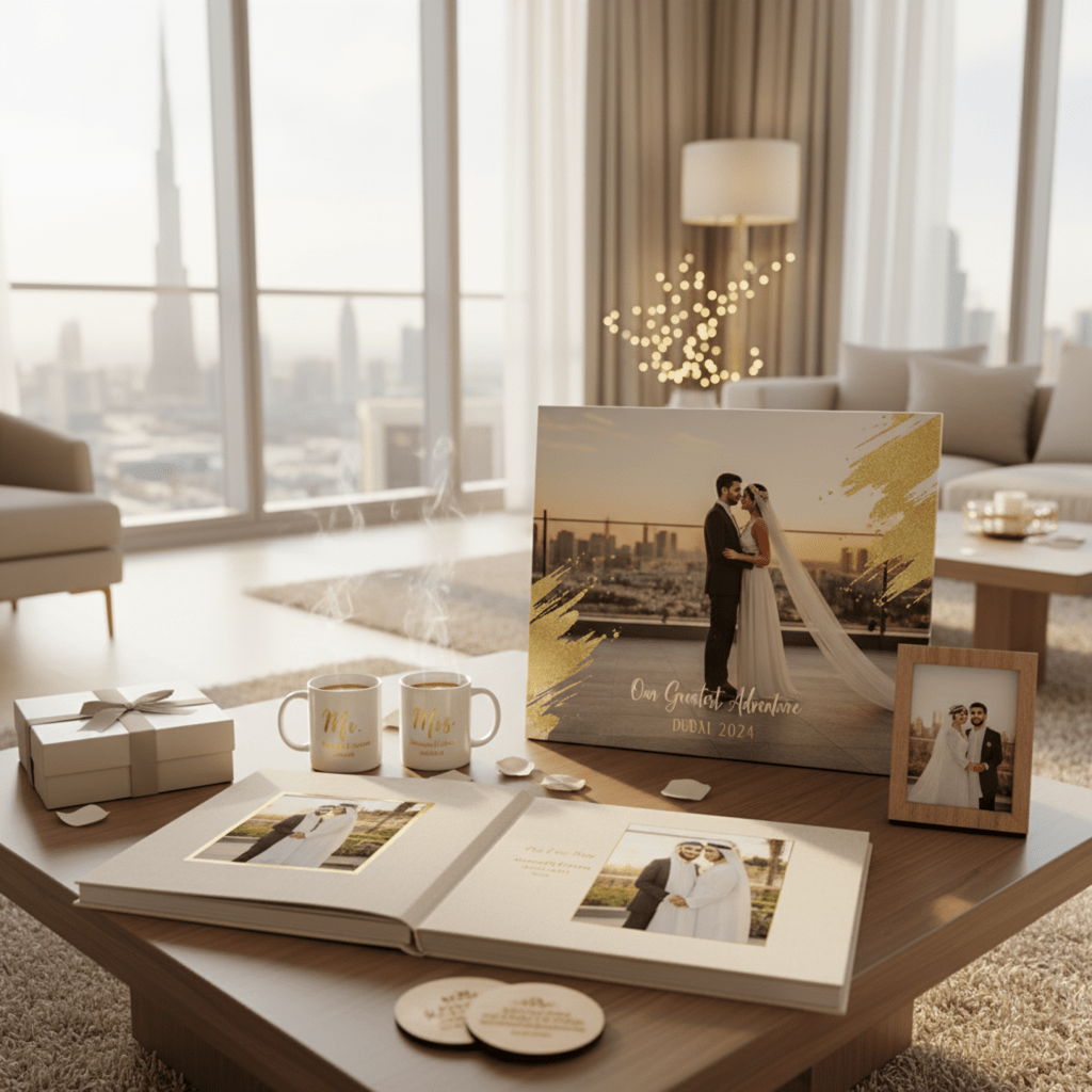 Wedding gift for couple in UAE – personalized photo frames, photobooks, and custom keepsakes from Photojaanic