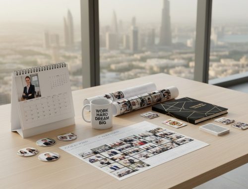 Personalised corporate gifts Dubai – custom mugs, calendars, and frames for businesses by Photojaanic