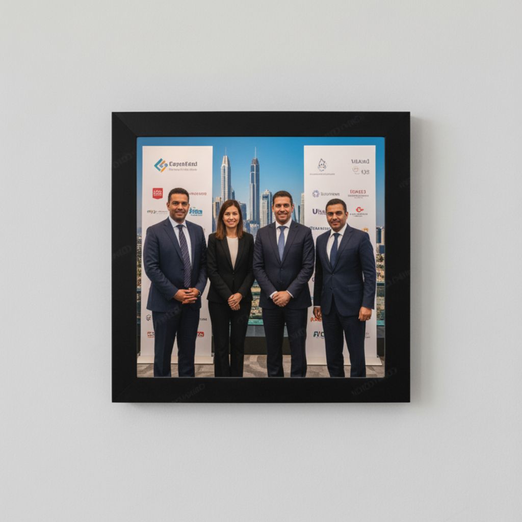 Custom wall photo frame corporate gift Dubai with company team photo and event highlights