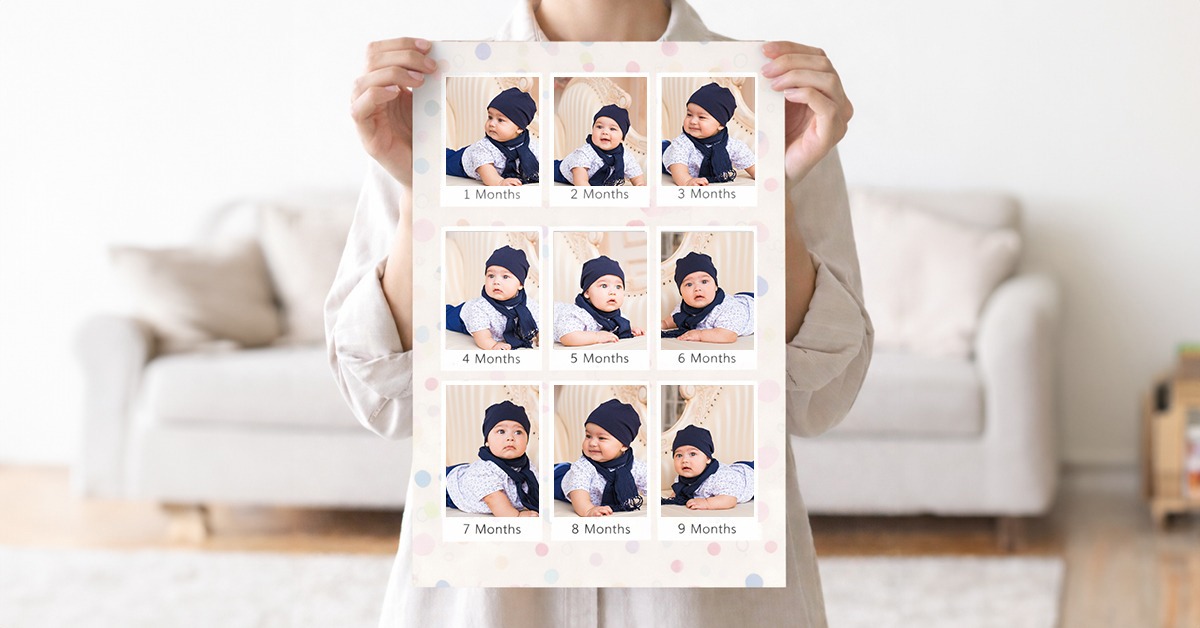 Design a baby collage poster in the UAE to showcase your baby’s entire first year beautifully.